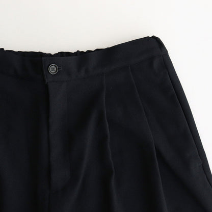 FLAVOR Wool-Like Twill Tuck Pants #Navy [TS230PT082]