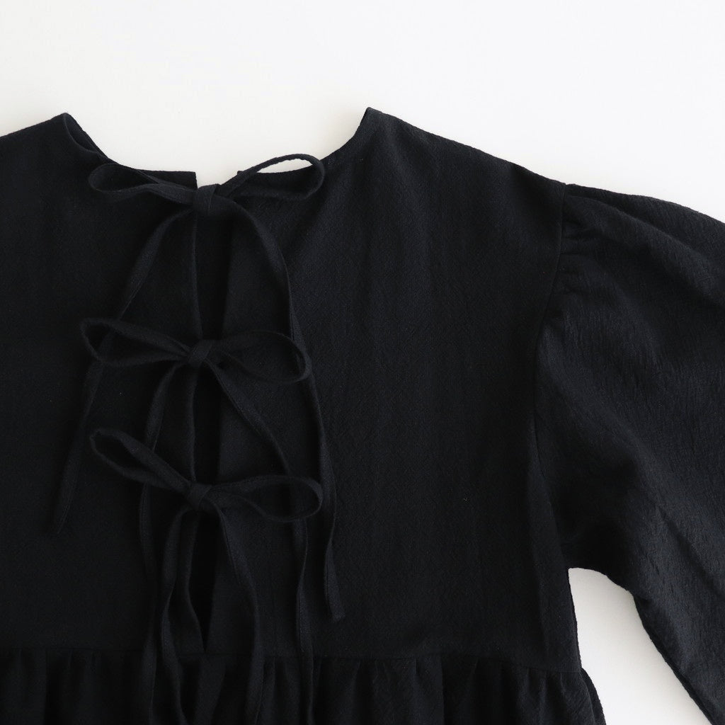 cotton linen powder dress #black [1559-007]