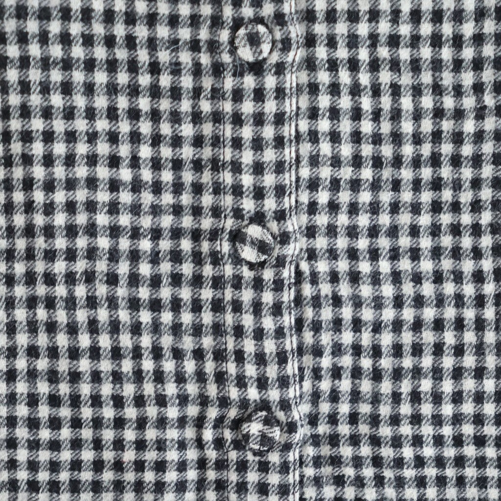 BOILE WOOL SMALL GINGHAM CHECK GATHERED CREW NECK PULLOVER #9981 BLK (BLACK/ECRU SAND CHECK) [NMDS26582]