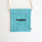 Drawstring bag POCHETTE #GINGHAM TEAL [TMB-2137A]
