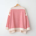 Basque pullover (boat neck) #ivory×red [mdm02-01]