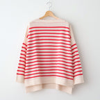 Basque pullover (boat neck) #ivory×red [mdm02-01]