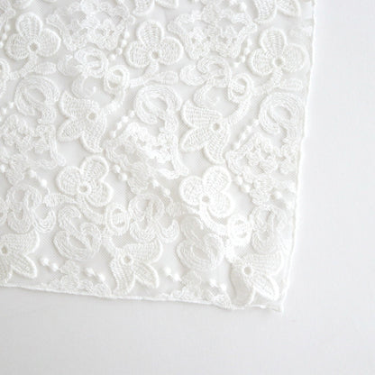 CROWN MOTIF LACE TRIANGLE STOLE #White [no.7531]