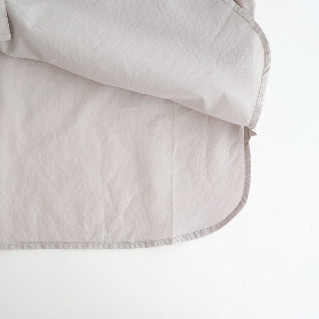 60s ORGANIC CAMBRIC WITH EMB BANDED COLLAR EMB SHIRT #9200 LT GREY [NMDS26221]