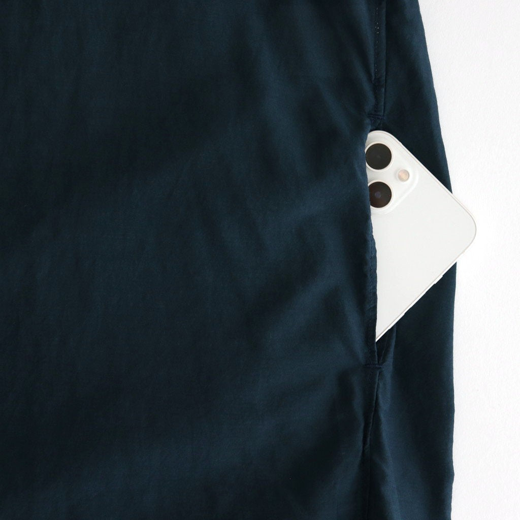 G.D COTTON SILK STAND COLLAR LONG SHIRT #Navy [no.7366]