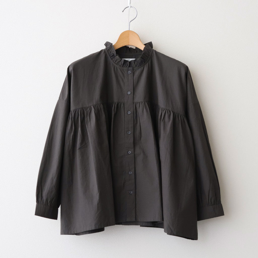 40s POPLIN PLAIN FRILL COLLAR SHIRT #9700 GREY [NSL25542]