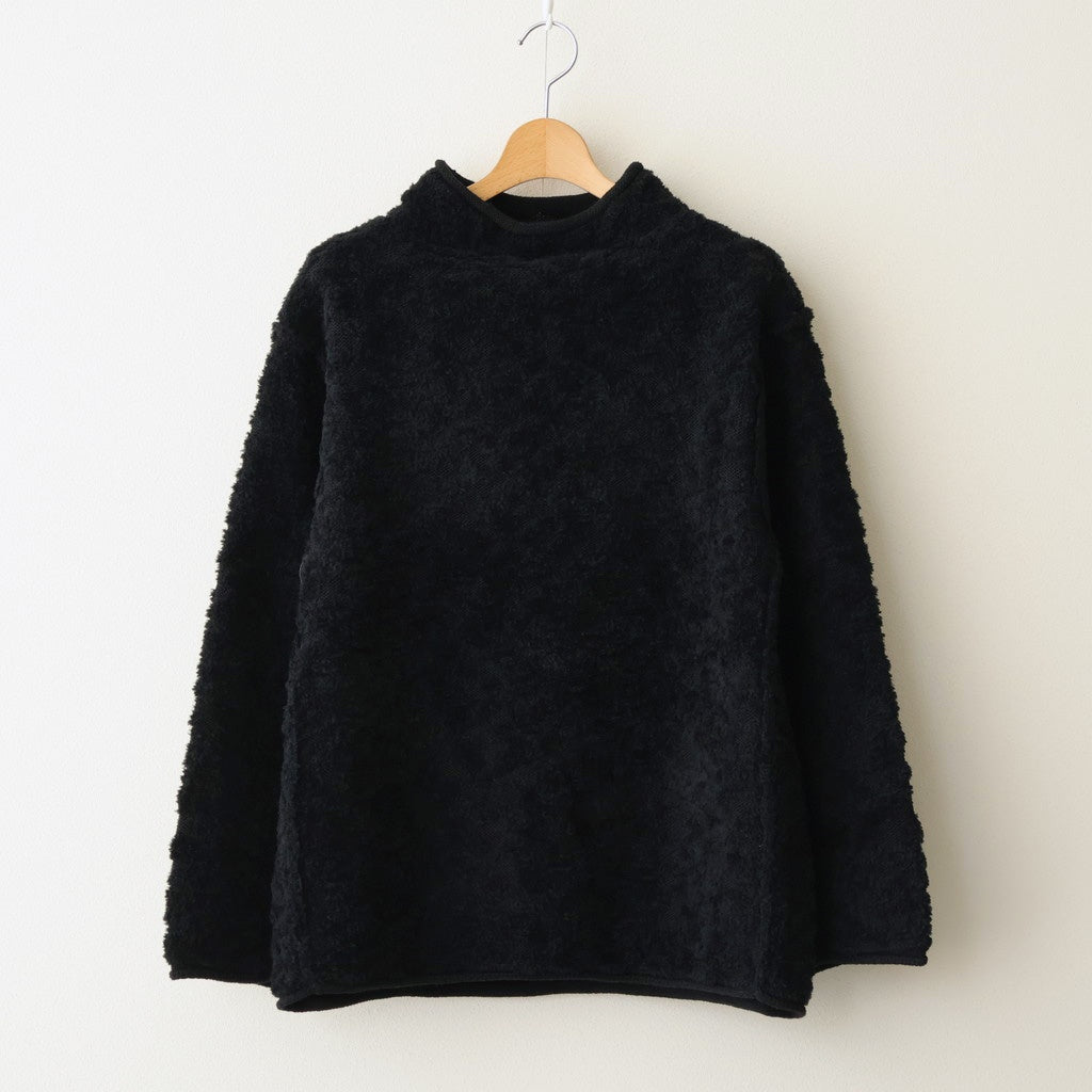 random wool & woolen cotton high-neck P/O #black [WVFL-UW121]