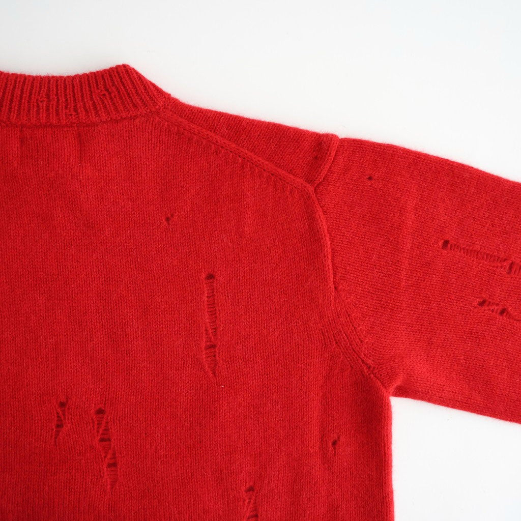royal baby alpaca damage pattern-knit P/O #red [WXFL-UW130]