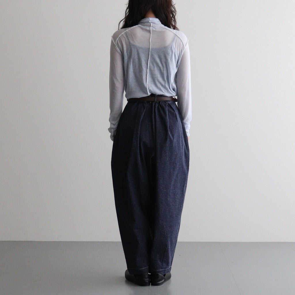 夜の散歩 Wide tapered trousers #Navy [26F-PT062-CSD]