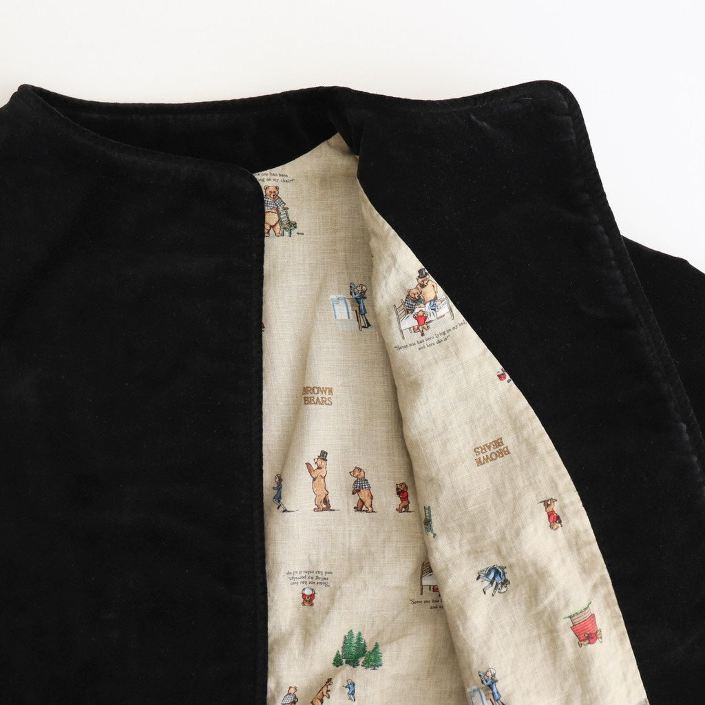 BROWN BEARS VELVET OVERLAP JACKET #Black [no.7214]