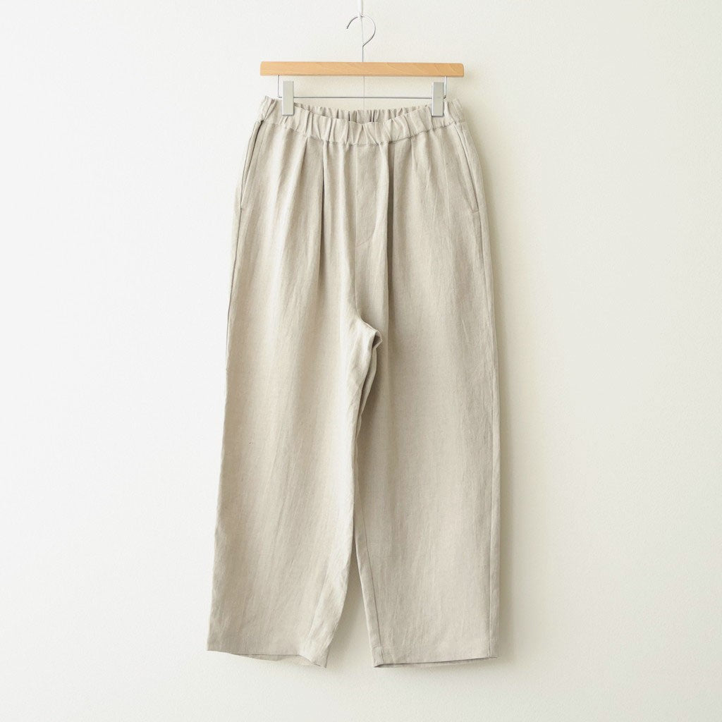 40s FRENCH LINEN DYED CANVAS 2TUCK TAPERED EASY PANTS #8200 LINEN [GNMDS2501FL]