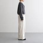 cotton open-end yarn terry wide sweat pants #off white [WXSP-UW120]