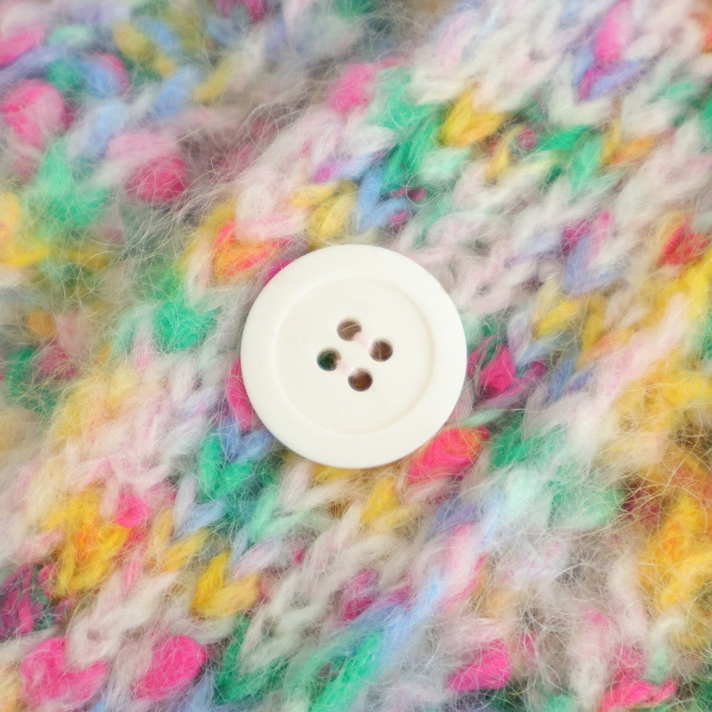 superkid mohair & cotton nep yarn ribbed-knit C/D #pink [WVFL-UW111]