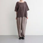 VOILE TULLE LACE S/SL SMOCK WITH COTTON VOILE #9700 CHARCOAL [NSL25051]
