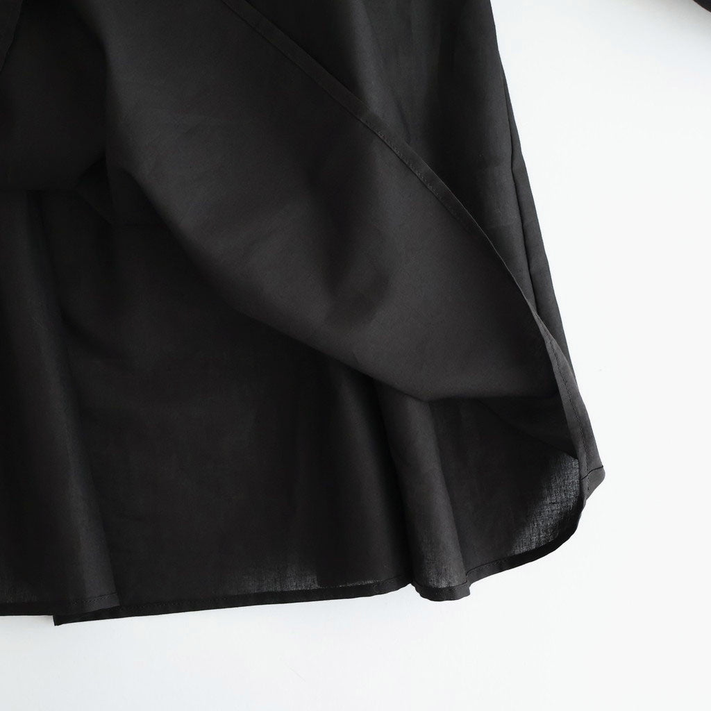 静寂の⽋⽚ Gathered half-placket blouse #black [TLF-226-SH010-la]