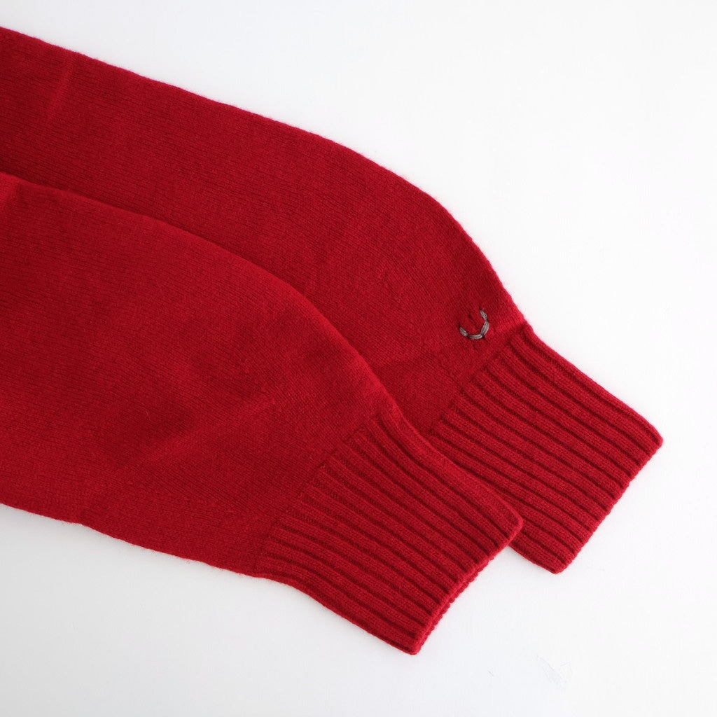 fine lambs wool crew-neck P/O #red [WVFL-UW117]