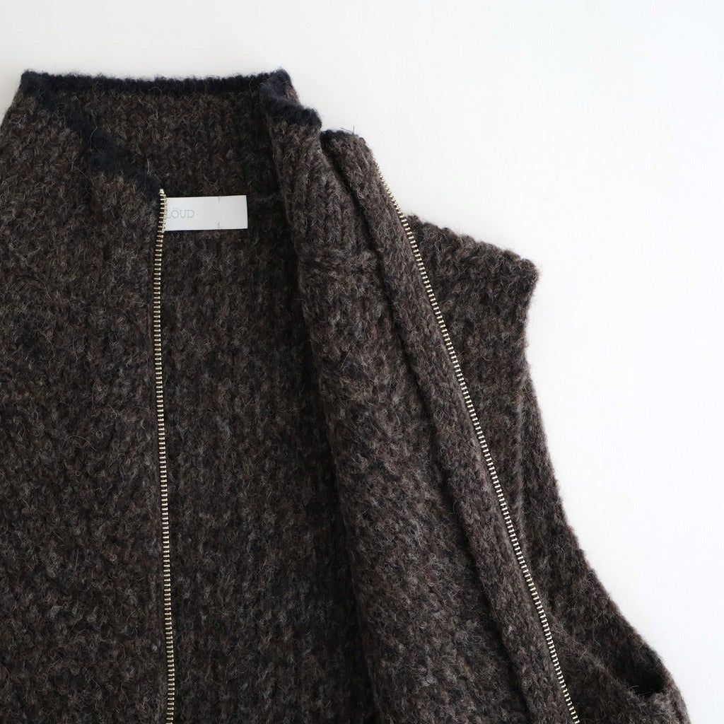 Blushed knit vest #Dark brown [252804]