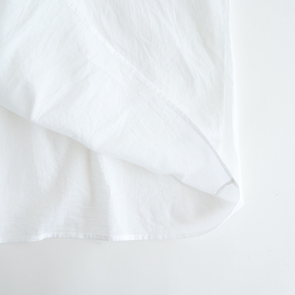 80s COTTON VOILE PLAIN BANDED COLLAR FRENCH/SL PINTUCK SHIRT #9000 OFF WHITE [NSL26022]