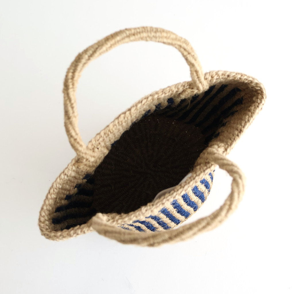 STRIPE SISAL BAG #8137 BLUE/NATURAL [ANSL2501]