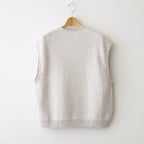 woolen cotton & silk nep wool tweed-knit vest #grayge tweed [WXFL-UW125]
