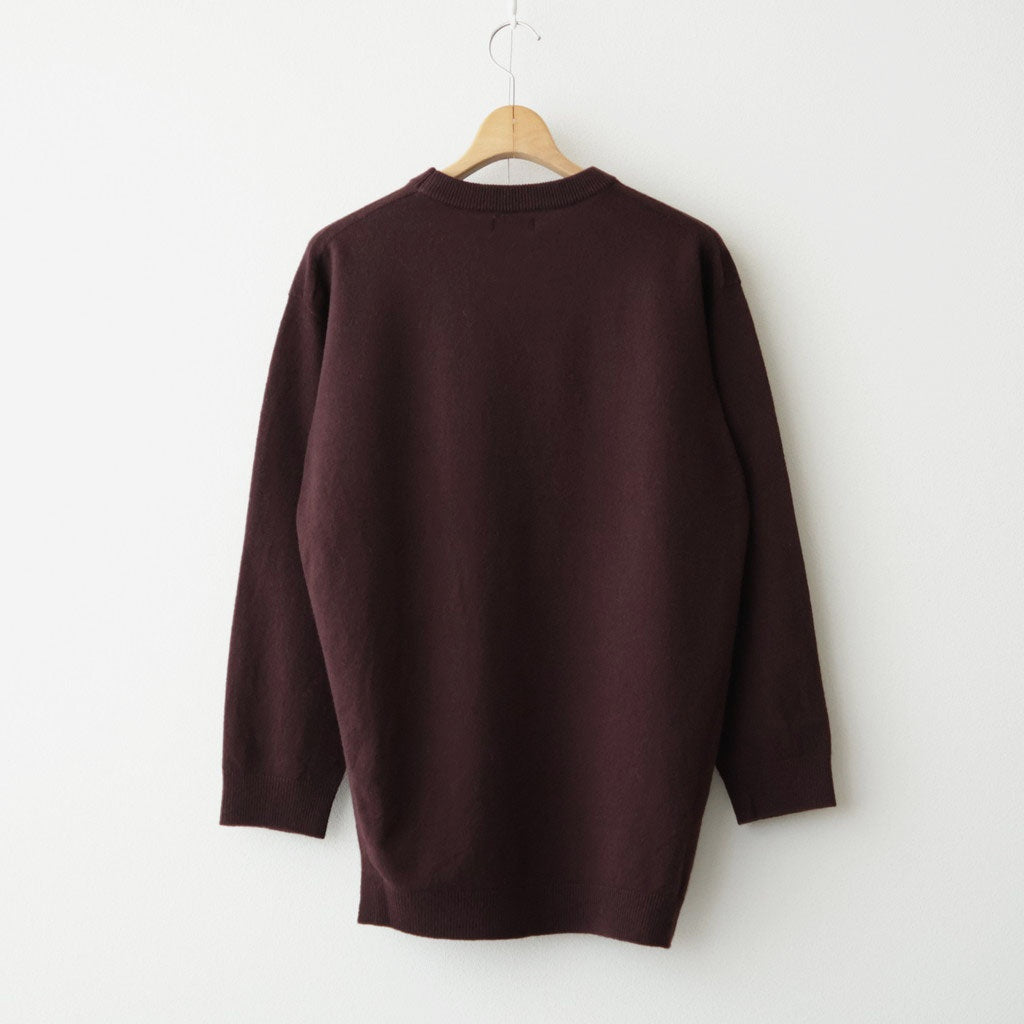 ex super fine woolen wool high-gauge knit P/O #mahogany [WXFL-UW120]