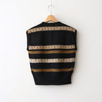 Flower Jacquard Knit Vest #Black [261806]