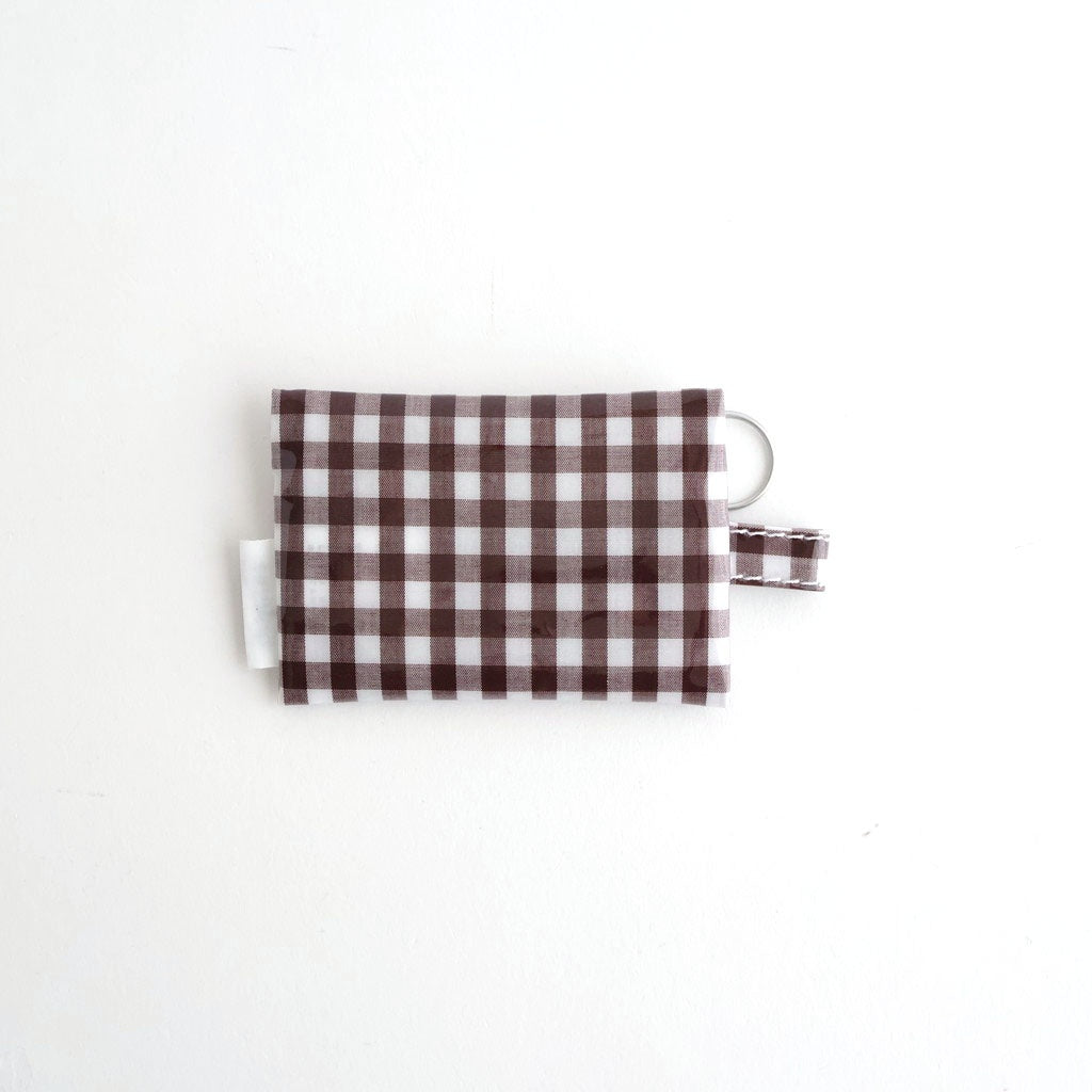 FLAT POUCH MINI #GINGHAM BROWN [TMB-2352A]