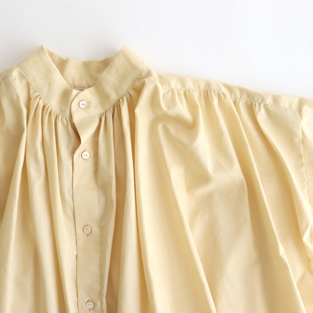 静寂の欠片 half sleeve back open blouse #Pale yellow [TLF-225-sh008-la]