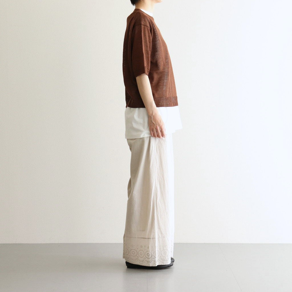 Jenner Linen Knit Crew #D.brown [A232251TK765]