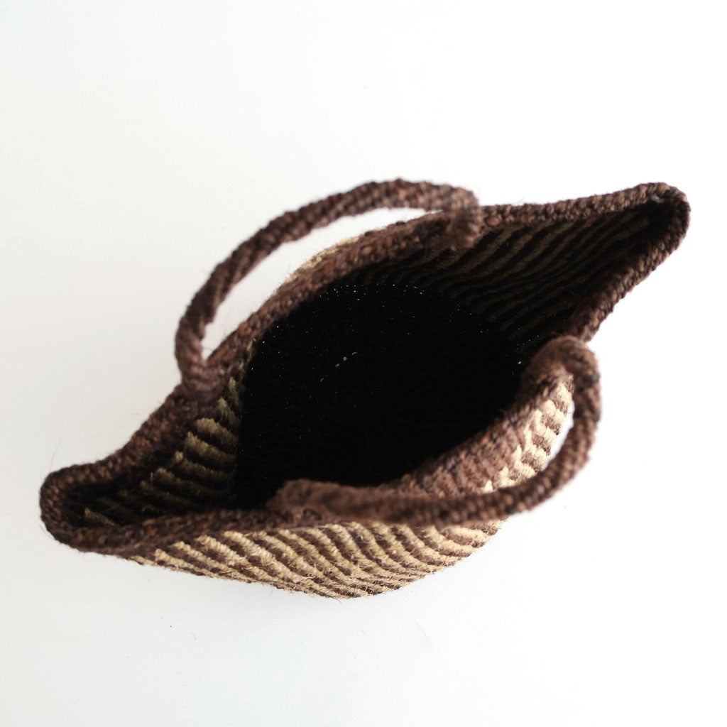 STRIPE SISAL BAG #8981 BROWN/NATURAL [ANSL2501]
