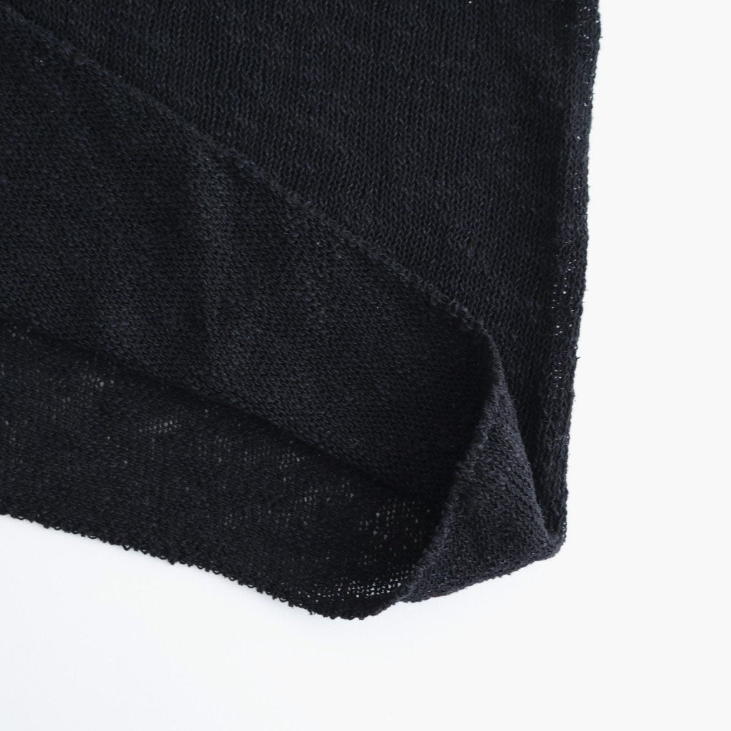 cotton & silk slub yarn bottle-neck P/O #black [WXSP-UW125]