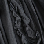 葉影のリズム： Frill gathered pants #earth charcoal [11261-02213]