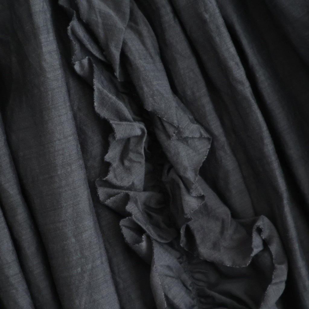 葉影のリズム： Frill gathered pants #earth charcoal [11261-02213]