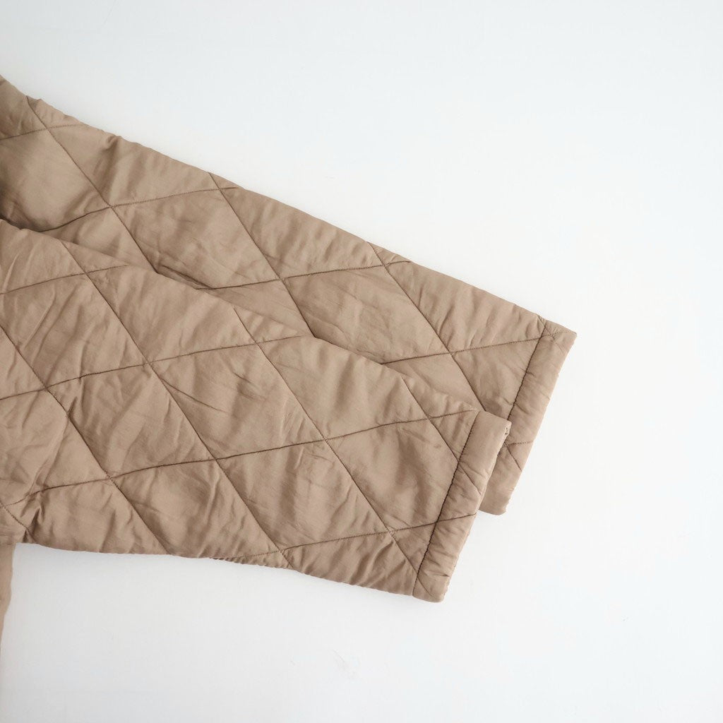 BANGALORE SILK PLAIN PADDED C-NECK SHORT COAT #8400 DK BEIGE [NMDS26551]