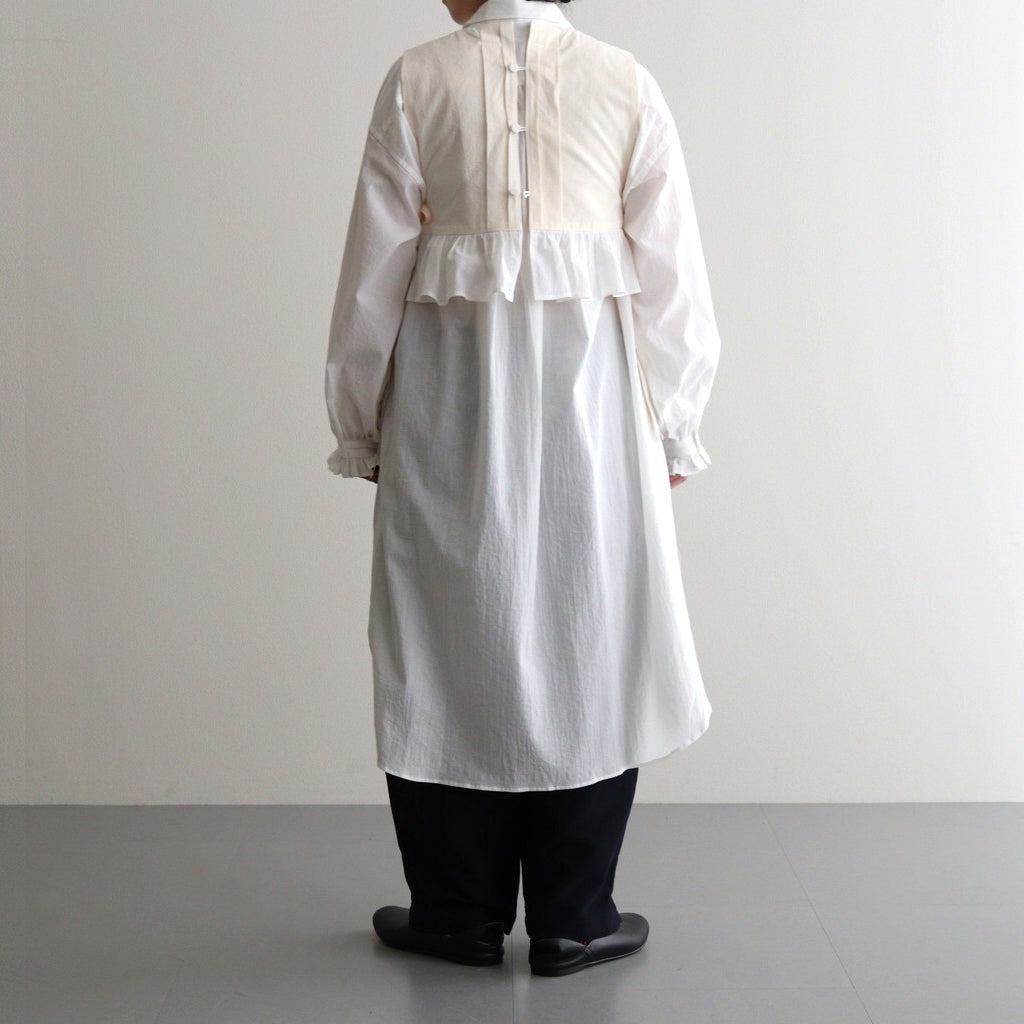 薄氷の汀 Tucked kraplap vest #ecru [TLF-125-ac001-tp]