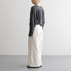 cotton open-end yarn terry wide sweat pants #off white [WXSP-UW120]