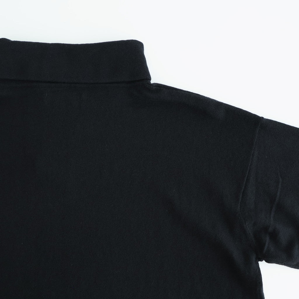 14GG 2PLY PLAIN STITCH COTTON/WOOL/CASHMERE TURTLE NECK PULLOVER #9900 BLACK [GNSL24541]