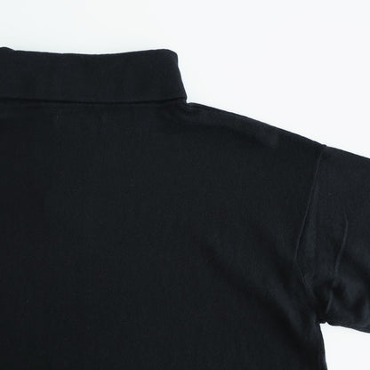 14GG 2PLY PLAIN STITCH COTTON/WOOL/CASHMERE TURTLE NECK PULLOVER #9900 BLACK [GNSL24541]