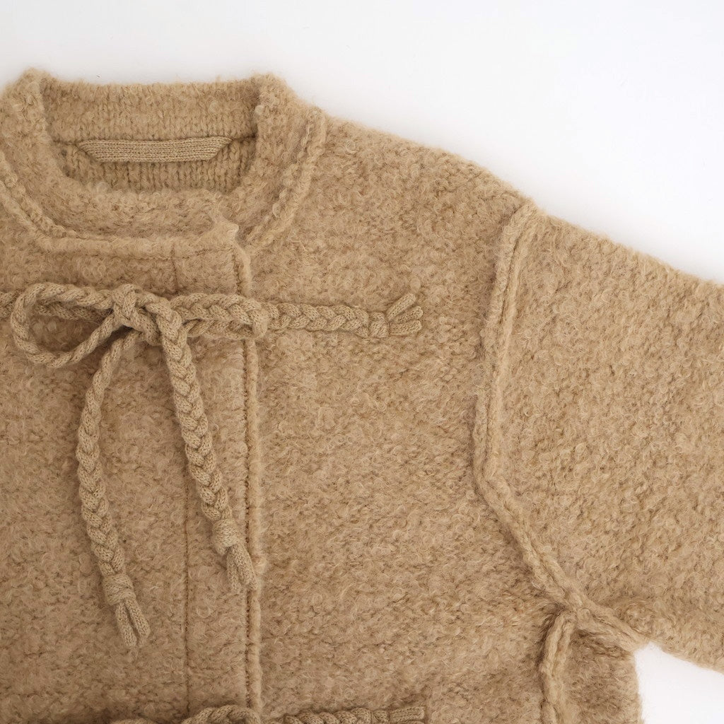 mohair & shetland wool jumbo loop knit jacket #camel [WVFL-UW130]