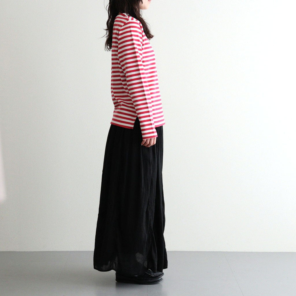 裏起毛 BORDER SPY EYE BOAT NECK PULLOVER #Pink [no.7743]