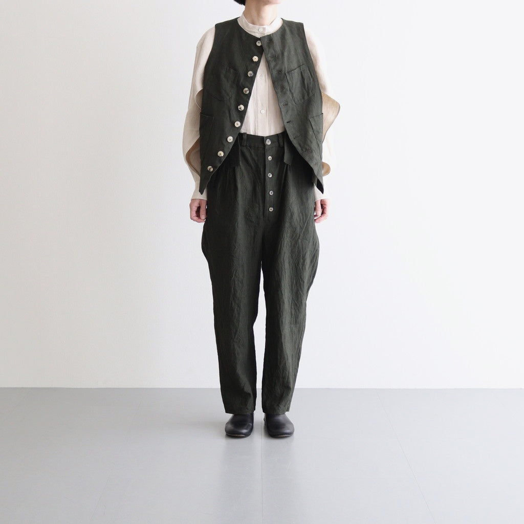 季節の夜 Poet vest #Moss green [TLF-225-ve001-Ldb]