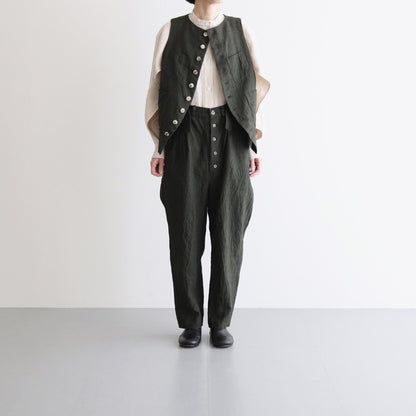 季節の夜 Poet vest #Moss green [TLF-225-ve001-Ldb]