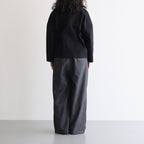 WORSTED SERGE 2TUCK WIDE EASY PANTS #9800 CHARCOAL [GNMDS2502WS]