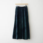 tie-dyed cotton velour flared skirt #navy × pine green [WXFL-UW117]