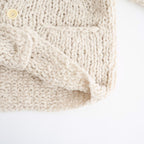 british super down slub felt yarn hand-knit cardigan #ecru [WXFL-UW127]