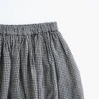 BOILE WOOL SMALL GINGHAM CHECK GATHERED SKIRT WITH LINING #9981 BLK (BLACK/ECRU SAND CHECK) [NMDS26585]
