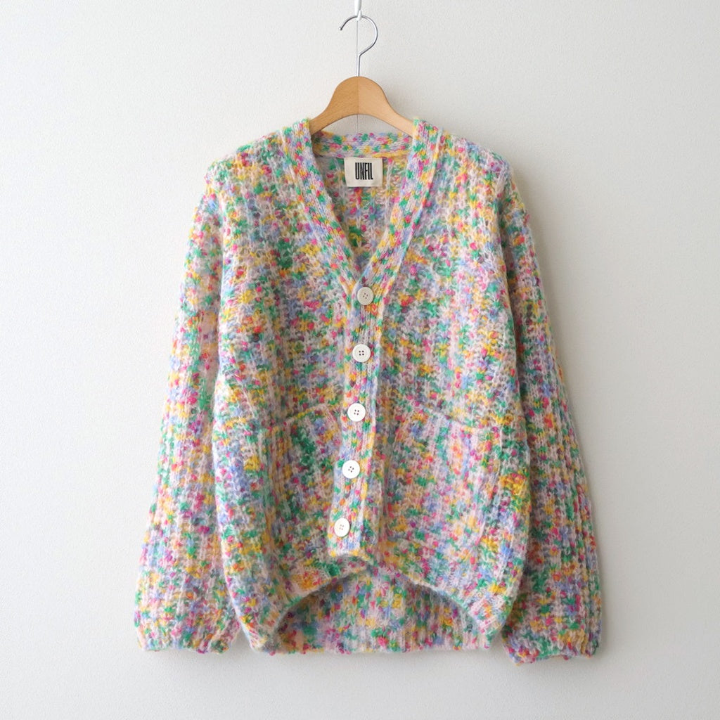 superkid mohair & cotton nep yarn ribbed-knit C/D #pink [WVFL-UW111]