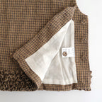 C/W FRILL DECORATION BUTTON BIB #Check [no.7698]