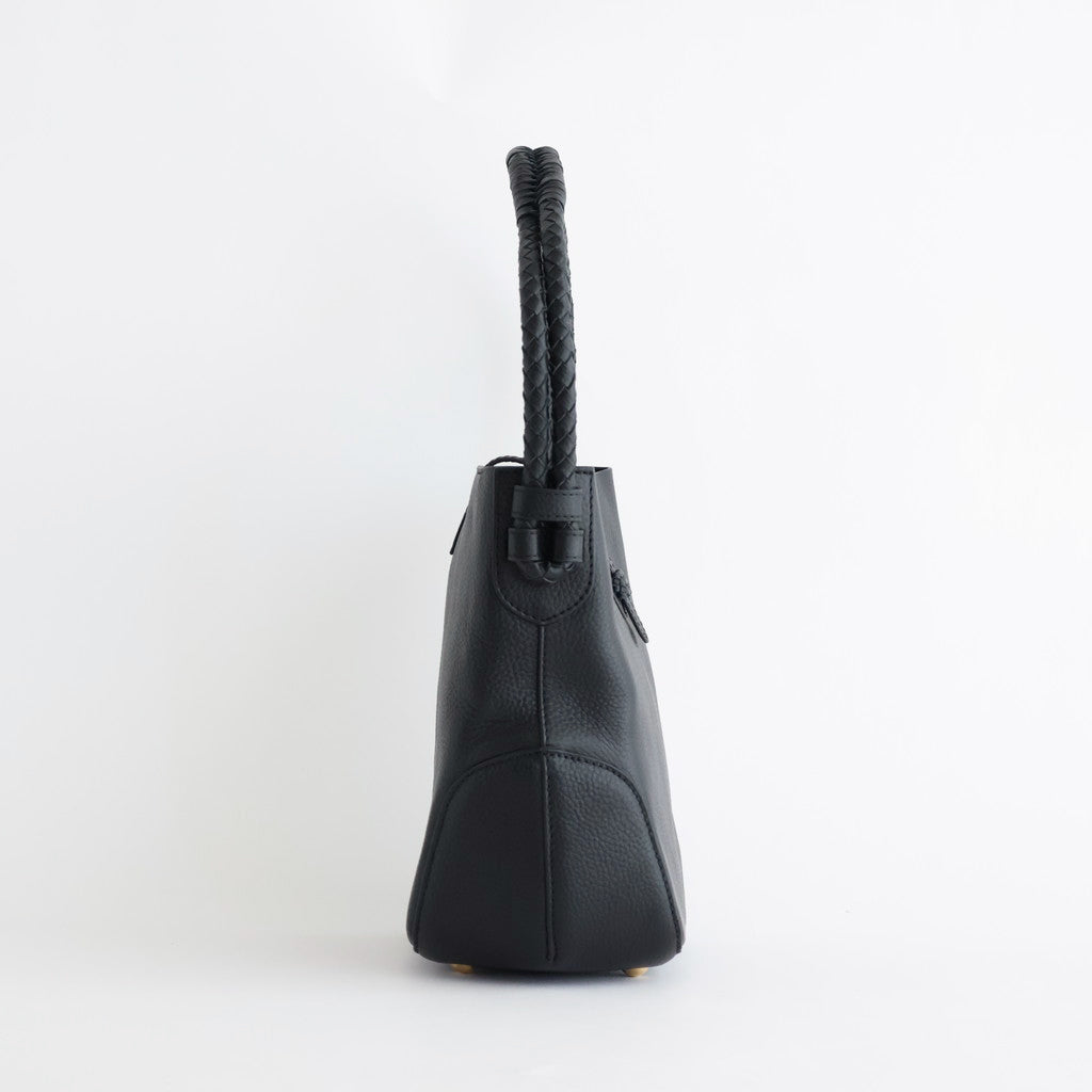 GRAINED LEATHER ONE HANDLE BAG #9900 BLACK [SVMDS2551F]