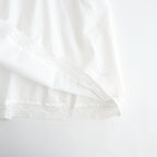 60s COTTON CAMBRIC PLAIN WITH LACE LACE & STRING COLLAR GATHERED SHIRT #9000 WHITE [NSL26552]